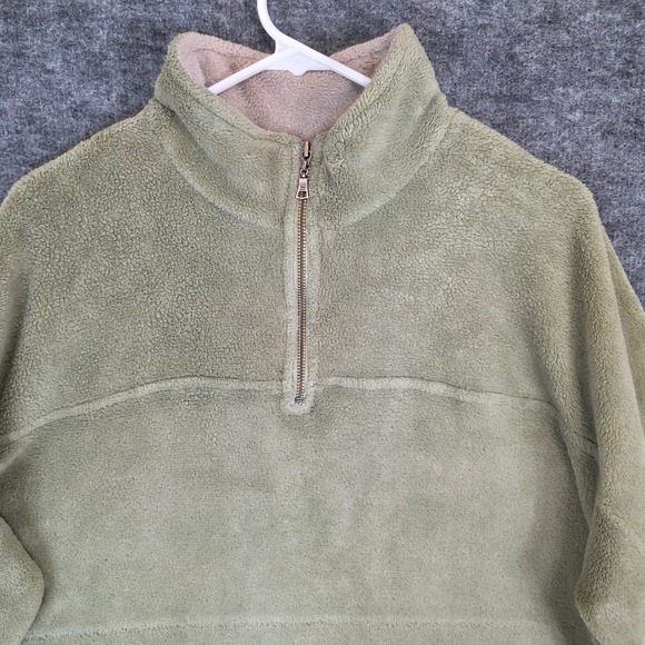 True Grit Fleece Pullover‎ Mens Large Beige Half Zip Casual Sweater - Picture 2 of 7